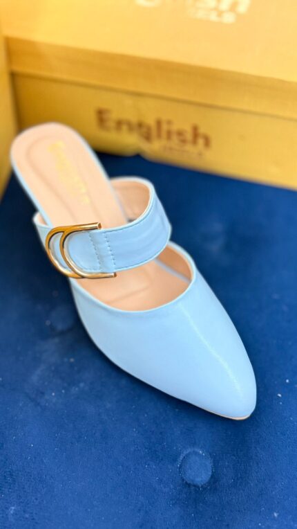 Elegant navy blue pumps .